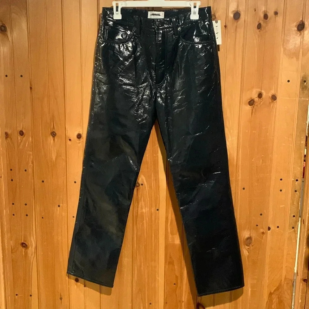 New NWT AGOLDE leather 90s pants size 28